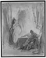 L'Apparition, Gustave Doré (French, Strasbourg 1832–1883 Paris), Brush and gray wash over black chalk