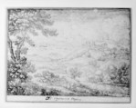 Landscape with a Castle on a Hill, Crescenzio Onofri (Italian, Rome after 1632–after 1712 Florence), Pen and brown ink