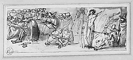 Artists Drawing and Painting in a Studio, Pier Francesco Mola (Italian, Coldrerio 1612–1666 Rome), Pen and brown ink, brush and brown wash