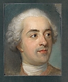 Préparation for a Portrait of Louis XV (1710-1774), Maurice Quentin de La Tour (French, Saint-Quentin 1704–1788 Saint-Quentin), Pastel on blue paper, arched top
