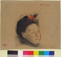 Madame Lisle, Edgar Degas (French, Paris 1834–1917 Paris), Charcoal and pastel with red, black, and white chalk on beige wove paper