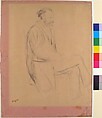 Édouard Manet, Seated, Right Profile, Edgar Degas (French, Paris 1834–1917 Paris), Black chalk on faded pink wove paper