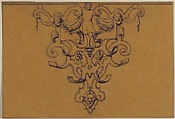Design for Strapwork Ornament, Anonymous, French, 19th century, Graphite, pen and black ink
