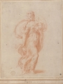 The Virgin Walking to the Right Carrying the Christ Child, Parmigianino (Girolamo Francesco Maria Mazzola) (Italian, Parma 1503–1540 Casalmaggiore), Red chalk, over stylus sketch