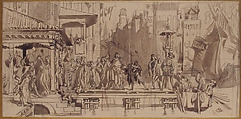 The Departure of the Prodigal Son, James Tissot (French, Nantes 1836–1902 Chenecey-Buillon), Point of brush and brown ink, brush and brown wash, over graphite (recto); graphite (verso)