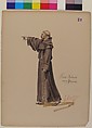 Brother Richard, a Franciscan Monk; costume design for Jeanne d'Arc by the Paris Opera Company, 1897, Charles Bianchini (French, Lyons 1860–1905 Paris), Pen and black ink, brush and brown wash