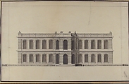 Elevation of a House, Anonymous, French, 18th century, Pen and black ink, brush and gray wash