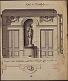 Section and Plan of the Small Dining Room of the Hôtel de Montholon, Jean Jacques Lequeu (French, Rouen 1757–1825 Paris), Pen and black and gray ink with brush and gray and beige wash. Framing lines in pen and black ink.
