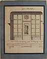 Section and Plan of the Small Dining Room of the Hôtel de Montholon, Jean Jacques Lequeu (French, Rouen 1757–1825 Paris), Pen and black and gray ink, brush and gray and beige wash, with framing lines in pen and black ink