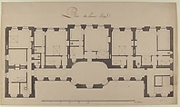 Ground Plan for Second Floor of a Palace, Degana, Pen and black ink, brush and gray wash over graphite