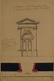 Design for an Elevation of a Gateway, Abbey at Rebais (Seine et Marne), Claude Louis D&#39;Aviler (French, died Paris, 1764), Pen and black ink, with black and rose wash over graphite underdrawing