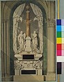 The Castellan Tomb in Saint Germain-des-Prés, Jean Chafourier (French, Paris 1679–1757 St. Germaine-en-Laye), Pen and black and gray ink, brush and black, beige, green, gray, and orange wash