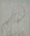 Bust of a Young Woman, Attributed to Piero di Cosimo (Piero di Lorenzo di Piero d&#39;Antonio) (Italian, Florence 1462–1522 Florence), Metalpoint, highlighted with white gouache, on blue-gray prepared paper