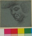 Head of Man Facing Left, Attributed to Charles Nicolas Cochin II (French, Paris 1715–1790 Paris), Black chalk
