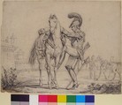 Soldier Mounting a Horse, Attributed to Théodore Gericault (French, Rouen 1791–1824 Paris), Black chalk
