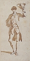 Man Shading His Face with a Tricorne, Giovanni Paolo Panini (Italian, Piacenza 1691–1765 Rome), Brush and pale brown wash, over graphite