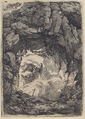 Hermit and Angel in a Landscape, Etienne de Lavallée-Poussin French, Etching