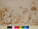 The Education of a Dog, After Jean Honoré Fragonard (French, Grasse 1732–1806 Paris), Black chalk, brush and brown wash