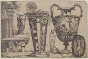 Fragments of Antiquity, Jean Jacques Lagrenée (French, Paris 1739–1821 Paris), Etching