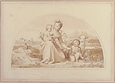 The Virgin and Child with the Infant John the Baptist and a Lamb in a Landscape, Tommaso Minardi (Italian, Faenza 1787–1871 Rome), Pen and brown ink, brush and pale brown wash