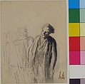 L'Amateur, Honoré Daumier (French, Marseilles 1808–1879 Valmondois), Black chalk, pen and black ink, gray wash; lined