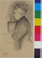 Portrait of the Artist's Mother, Henri-Edmond Cross (Henri-Edmond Delacroix) (French, Douai 1856–1910 Saint-Clair), Conté crayon; lined