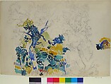 Study for "Underneath the Cork Oaks", Henri-Edmond Cross (Henri-Edmond Delacroix) (French, Douai 1856–1910 Saint-Clair), Watercolor over graphite