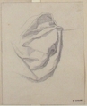 Study of Drapery, Henri Lehmann (French, Kiel 1814–1882 Paris), Graphite