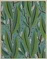 Fabric Design with Pussywillows, Attributed to Paul Poiret (French, Paris 1879–1944 Paris), Gouache and stencil over graphite
