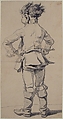 Back View of a Roman Servant Boy, François André Vincent (French, Paris 1746–1816 Paris), Black chalk