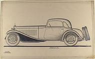 Daimler-Benzport Convertible, Rudolf Lüders (German, Klötze 1903–2001 Stuttgart), Graphite