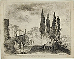 Vue prise dans les jardins de la Ville d'Est a Tivoli, Jean Claude Richard, Abbé de Saint-Non  French, Etching