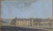 View of a Château, Attributed to Nicolas Pérignon the Elder (French, Nancy 1726–1782 Paris), Black chalk, pen and brown ink, pen and gray ink, gouache