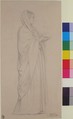 Standing Female Saint, Hippolyte Flandrin (French, Lyons 1809–1864 Rome), Graphite
