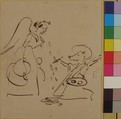 Caricature of the Art of Painting, Hippolyte Bellangé (French, 1800–1866), Pen and brown ink