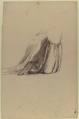 Drapery Study for Sainte Clotilde (middle register; study for wall paintings in the Chapel of Saint Remi, Sainte-Clotilde, Paris, 1858), Isidore Pils (French, Paris 1813/15–1875 Douarnenez), Black chalk, stumped, traces of red chalk, stumped