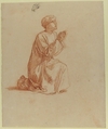 Cleric (lower register; study for wall paintings in the Chapel of Saint Remi, Sainte-Clotilde, Paris, 1858), Isidore Pils (French, Paris 1813/15–1875 Douarnenez), Red chalk
