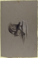 Drapery Study for Figure Holding Crown (middle register); study for wall paintings in the Chapel of Saint Remi, Sainte-Clotilde, Paris, 1858, Isidore Pils (French, Paris 1813/15–1875 Douarnenez), Black chalk, stumped, heightened with white chalk, on gray paper