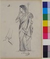 The Allegorical Figure of France for the Tomb of General Bonchamp, Pierre Jean David d&#39;Angers (French, Angers 1788–1856 Paris), graphite, pen and brown ink