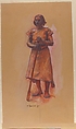 Standing Man, Fernand Cormon (French, Paris 1854–1924 Paris), Graphite over red and white oil paint