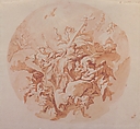 Saint Lucy in Glory, Carlo Innocenzo Carloni (Italian, Scaria 1686–1775 Scaria), Brush and red and brown wash, over red chalk