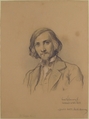 Portrait of Anton Heinrich Springer (1825–1895), Henri Lehmann (French, Kiel 1814–1882 Paris), Graphite, touches of red chalk, heightened with white, on tan paper
