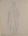 Study of an Apostle, for the painting of the Ascension in Saint-Germain-des-Pres, Paris (1839–1863), Hippolyte Flandrin (French, Lyons 1809–1864 Rome), Graphite