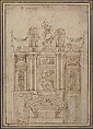 Architectural Study, After Michelangelo Buonarroti (Italian, Caprese 1475–1564 Rome), Pen and brown ink