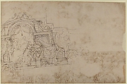Studies for a Ceiling (recto and verso), Michel Corneille the Younger (French, Paris 1642–1708 Paris), Pen and dark brown ink over traces of leadpoint (recto); pen and dark brown ink over leadpoint (verso)
