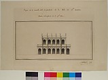 Project for the New Theater at St. Quentin (Aisne) - Elevation, Designed by Emile-Jacques Gilbert (French, 1793–1874), Watercolor over pencil.