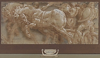 Triumphal Scene, Lelio Orsi (called Lelio da Novellara) (Italian, Novellara 1508/11–1587 Novellara), Pen and brown ink, brush and brown wash, heightened with white gouache, over traces of black chalk