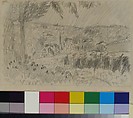 Landscape, Le Cannet, Pierre Bonnard (French, Fontenay-aux-Roses 1867–1947 Le Cannet), Graphite on thin wove paper; laid down on rice paper
