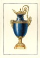 Design for a Gilt Bronze Ewer, George Heinrich von Kirn (German, 1736–1793), Pen and black and brown ink, graphite, watercolor. Framing lines in pen and black ink.