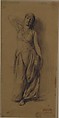 Study for "The Almeh", Charles Bargue (French, Paris 1825/26–1883 Paris), Black chalk on tracing paper